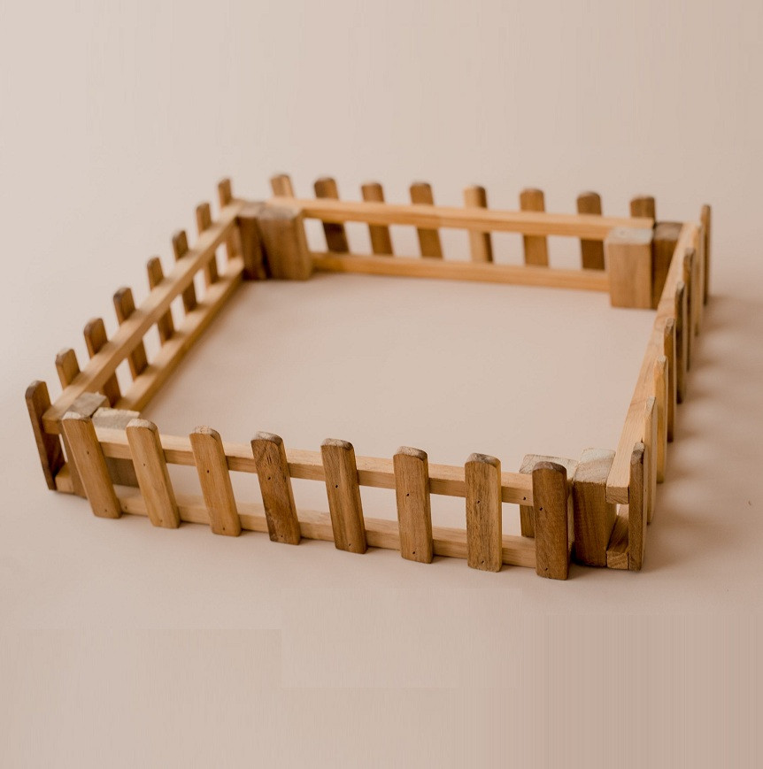 qtoys wooden farm fence set