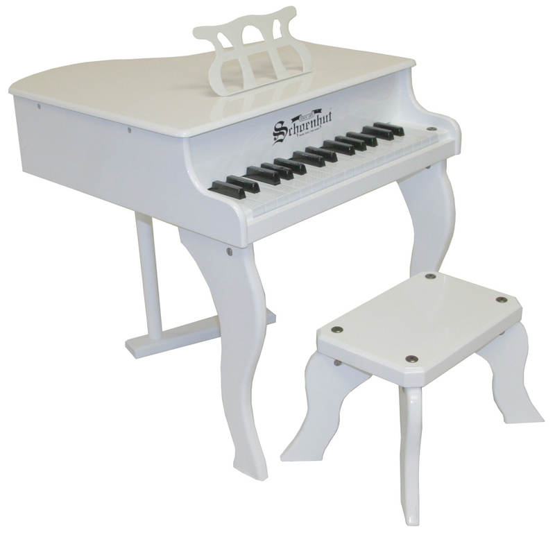 Schoenhut White Baby Grand Piano
