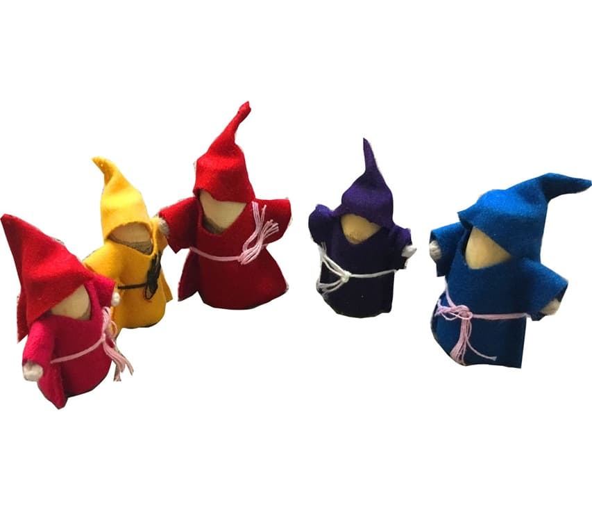 Wooden Gnomes Set of 5