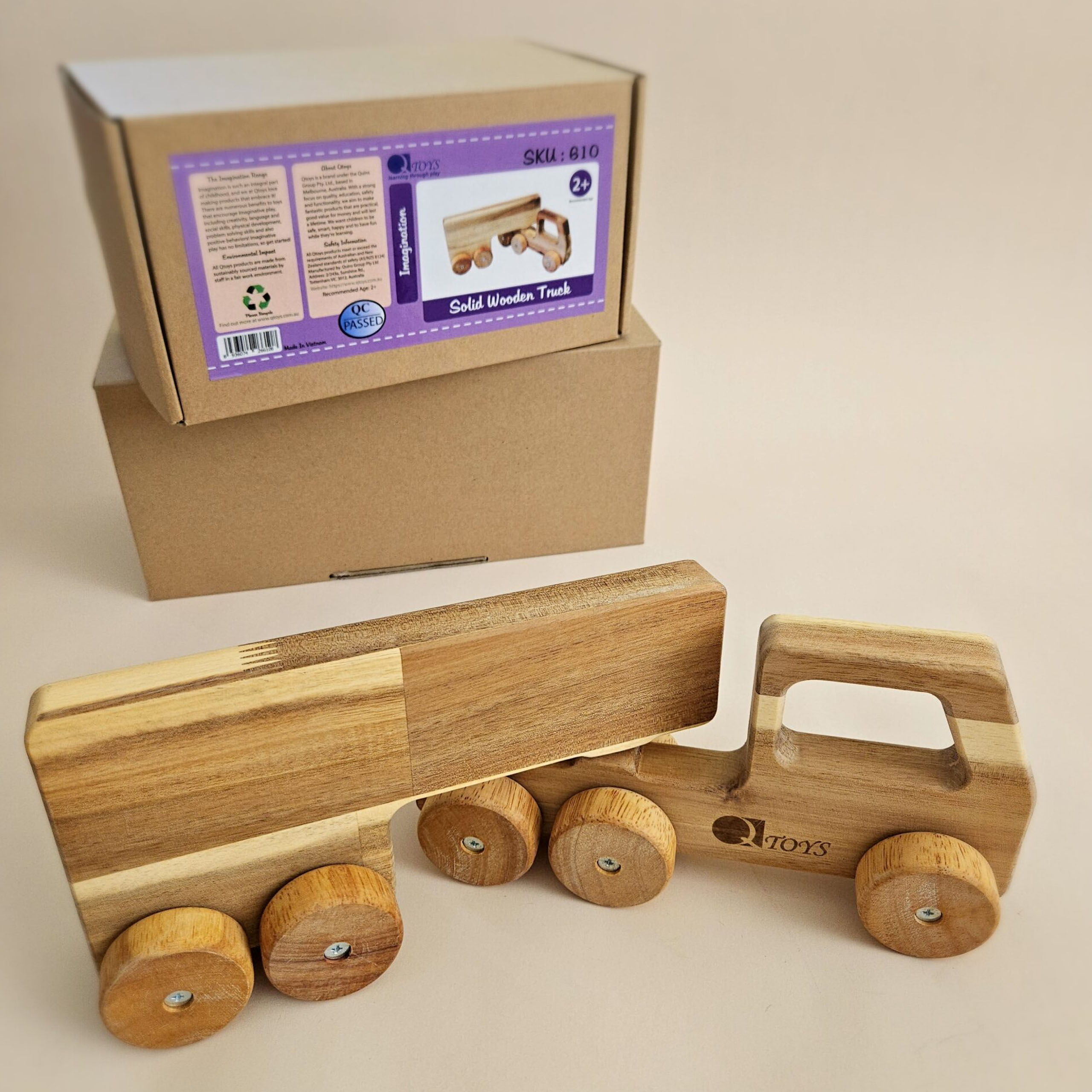 Qtoys Soild Wooden Truck and box