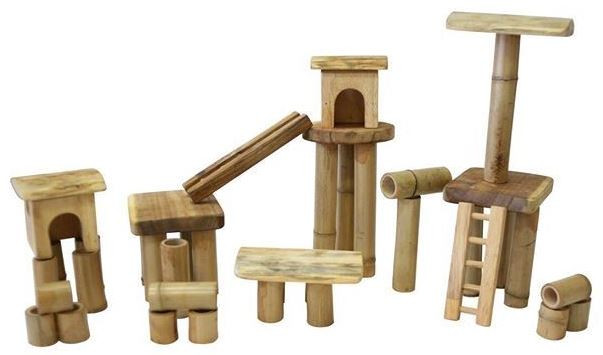 Bamboo Building Set with Houses