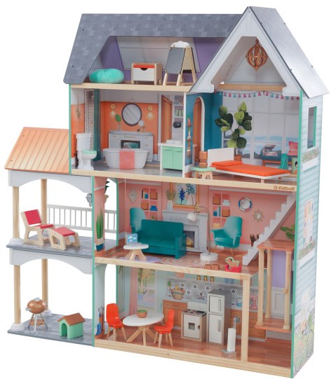 Kidkraft Dahlia Mansion Dollhouse with EZ Kraft Assembly