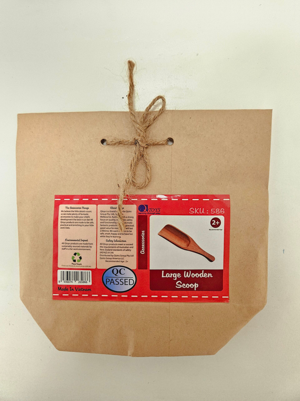 Qtoys large wooden scoop packaging