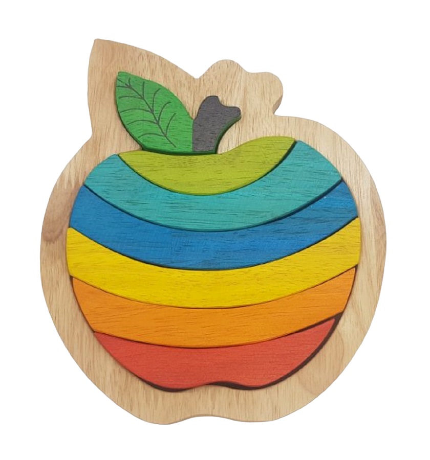 wooden apple puzzle