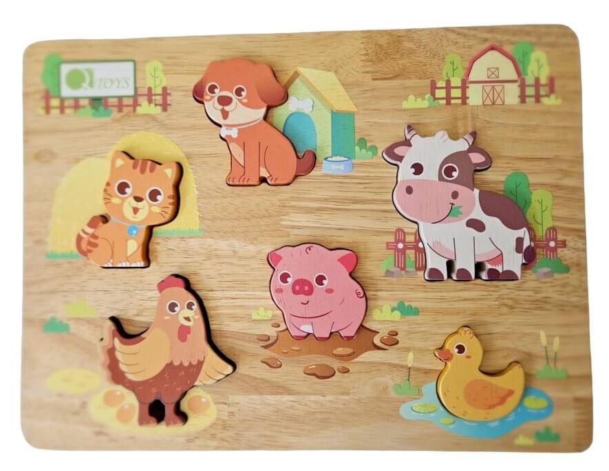 qtoys wooden animal puzzle playset qtoys wooden animal puzzle playset
