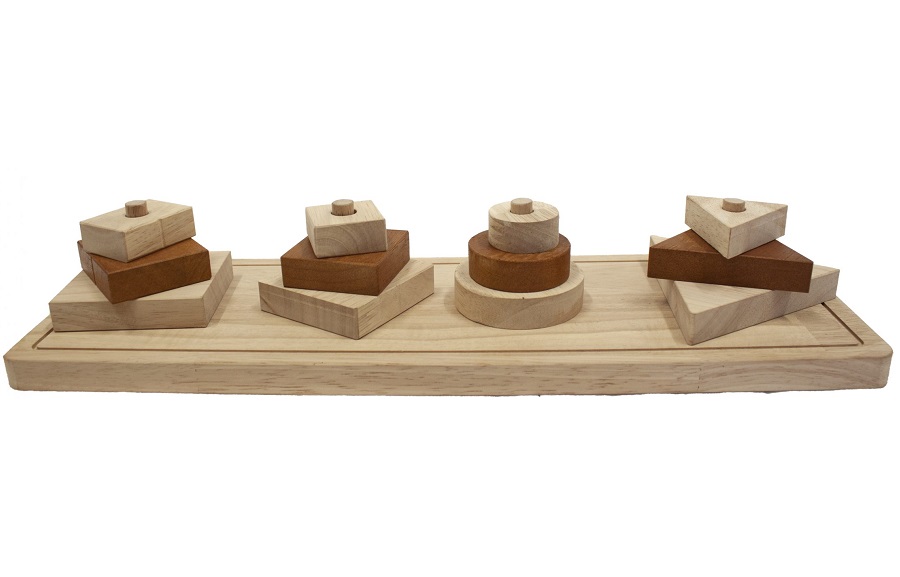 qtoys natural geometric shape stacker