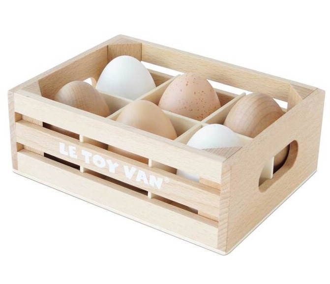 le toy van eggs in crate