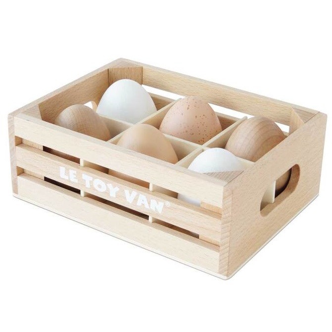 le toy van eggs in crate