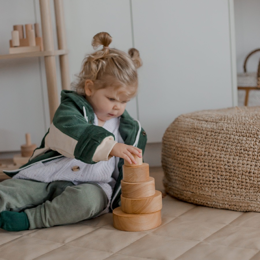 qtoys natural wooden stacking bowls