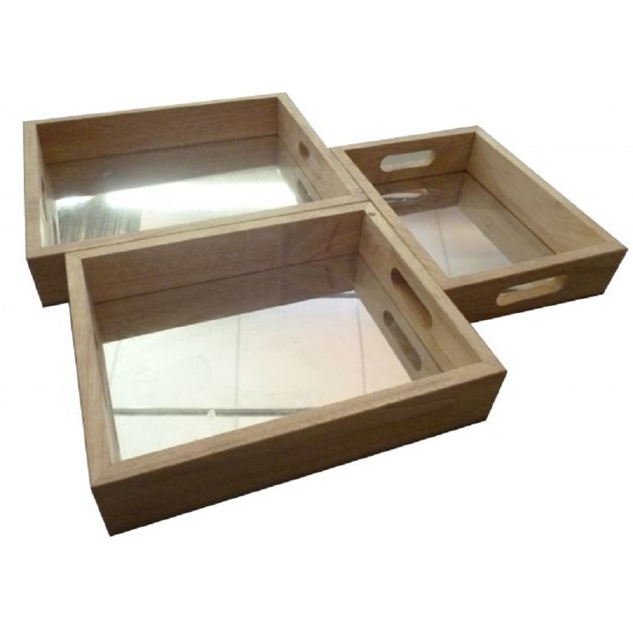 Qtoys Rectangular Mirror Trays Set of 3