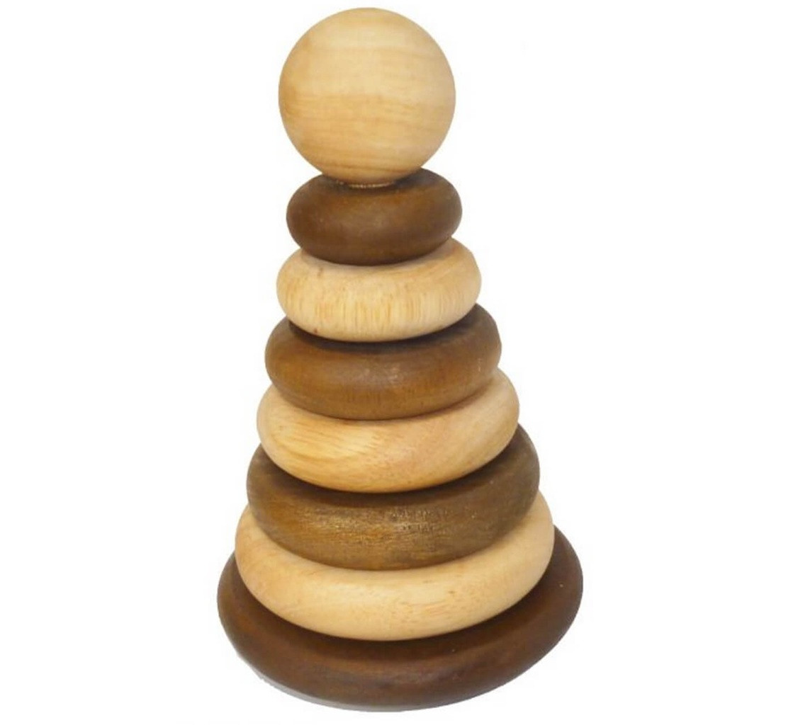 qtoys natural two tone baby stacker