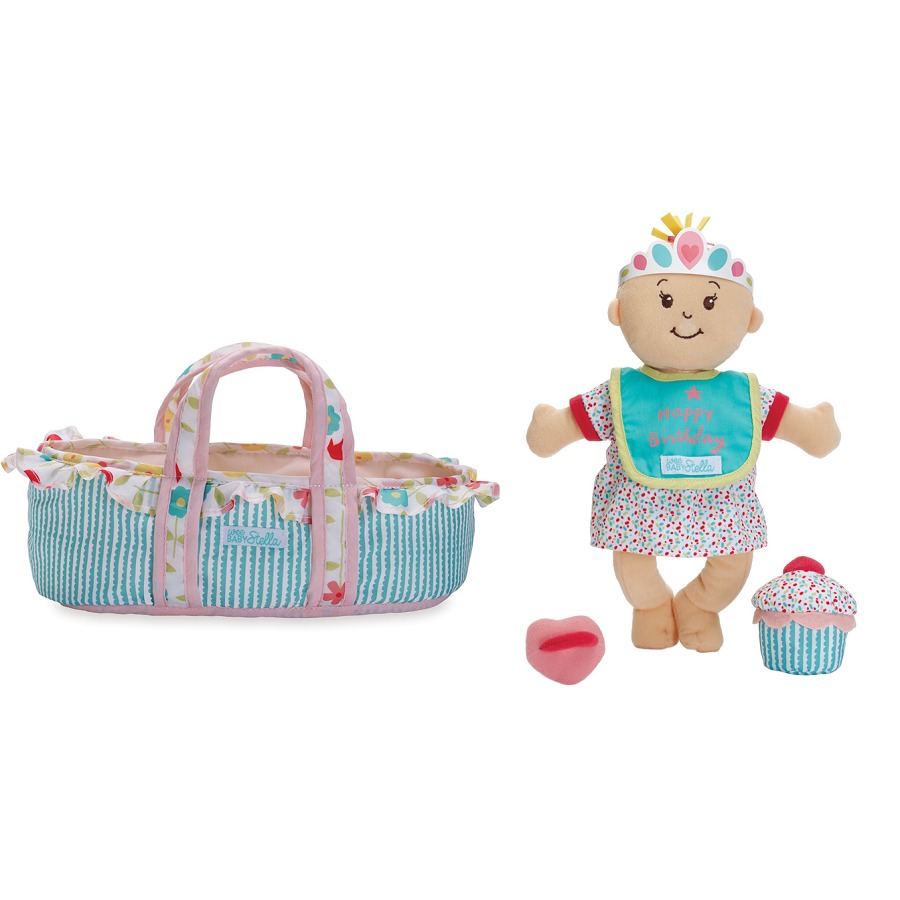 Wee Baby Stella Birthday Doll & Bassinet Set