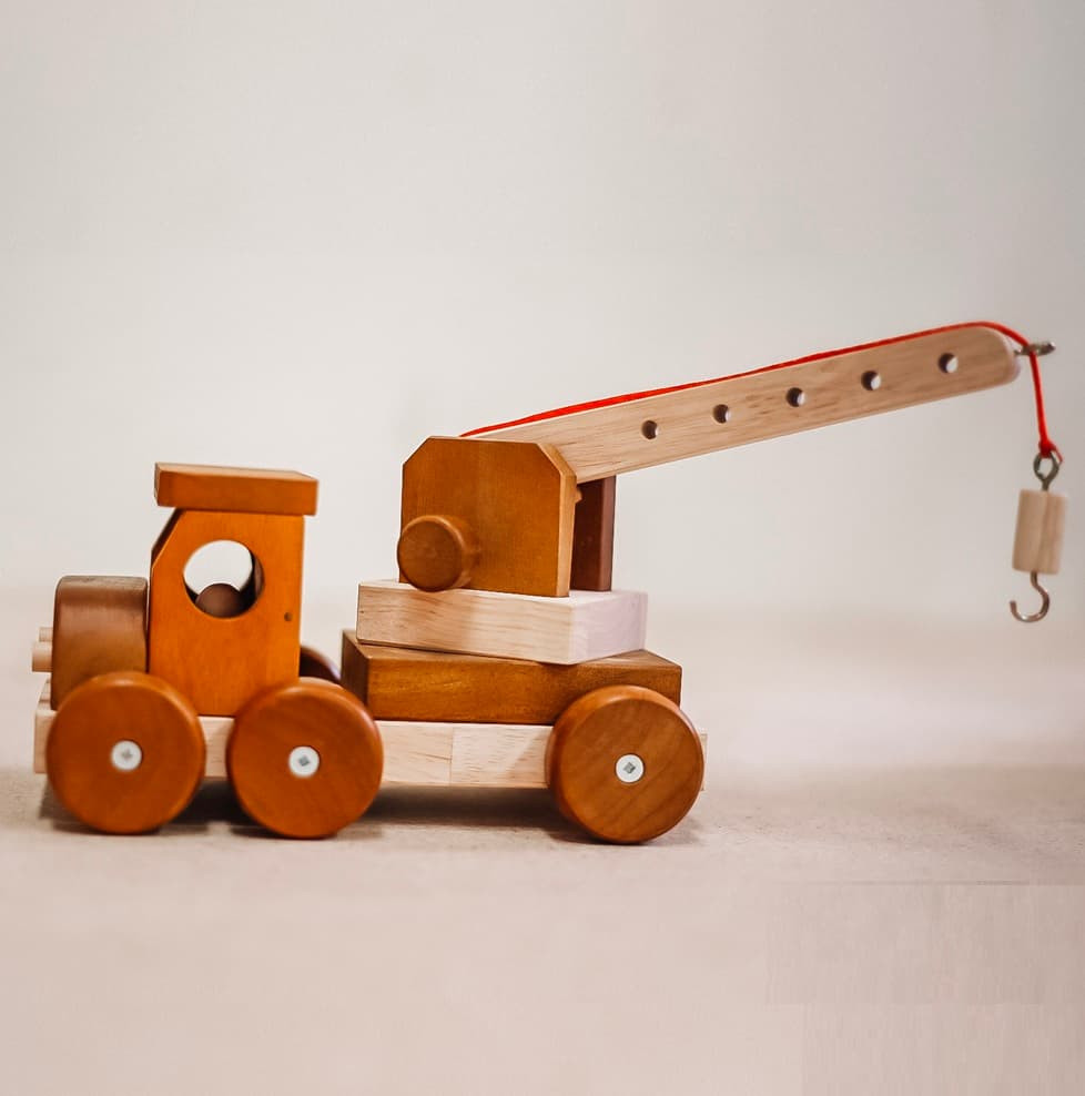 natural wooden crane