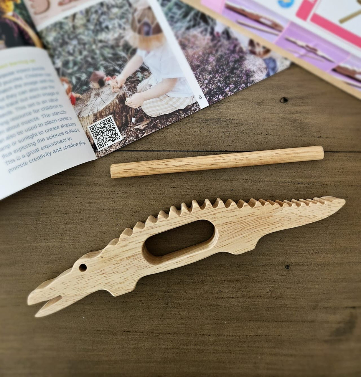 wooden crocodile guiro