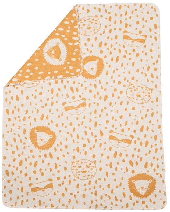 David Fussenegger Gold Leopard, Raccoon & Lion Juwel Bassinet Blanket1