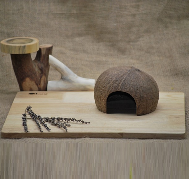 coconut shell fairy and gnome playhouse