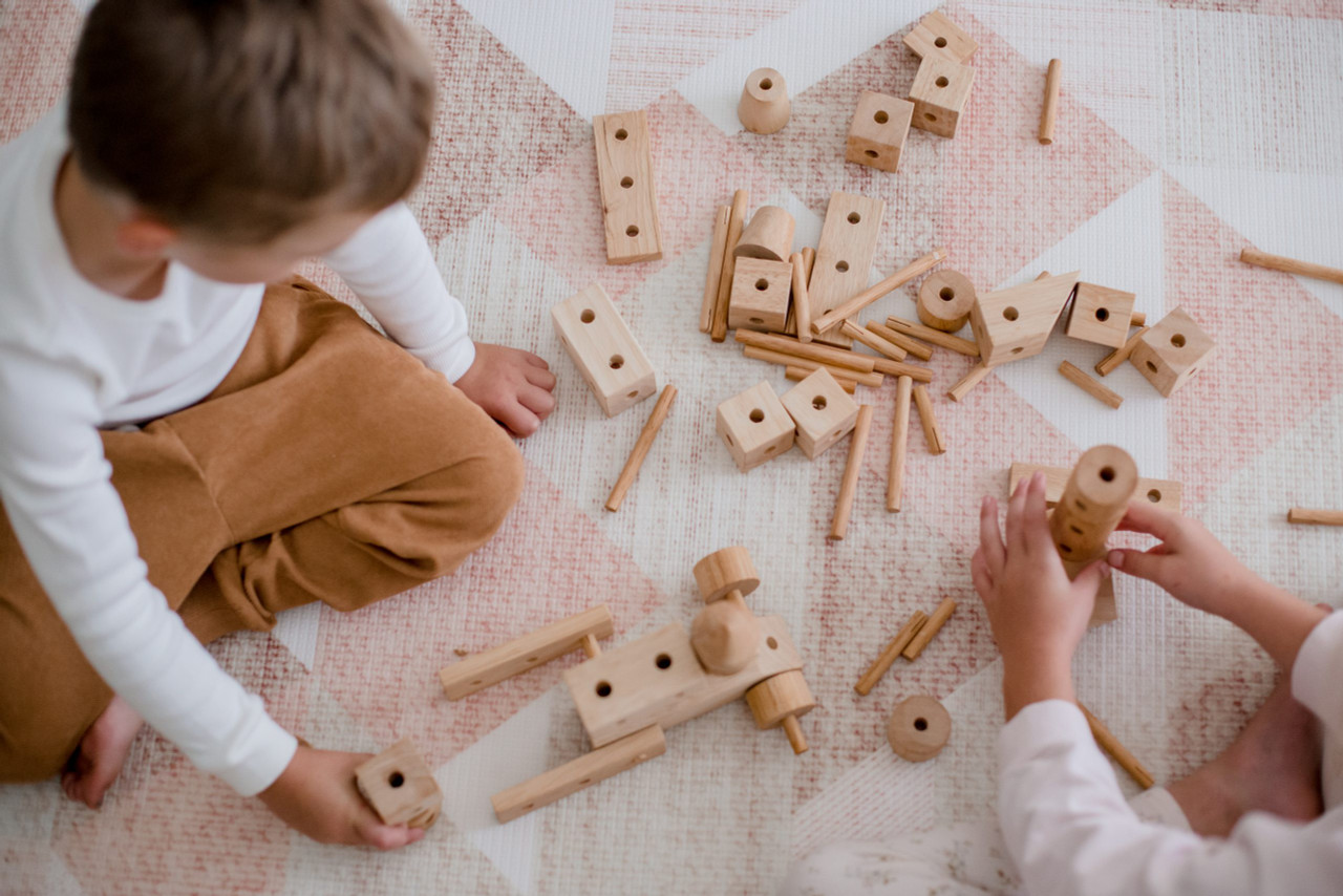 Qtoys Natural Wood Construction Set 2