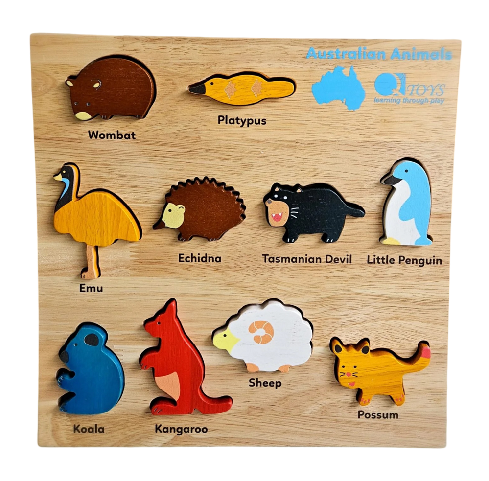 qtoys wooden australian animal puzzle