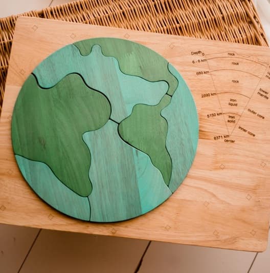 wooden earth core puzzle