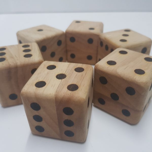 Wooden Dice set of 6 Wooden Dice set of 6