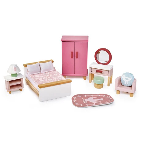 Tender Leaf Toys Dovetail Bedroom Wooden Furniture Set for Dolls House Tender Leaf Toys Dovetail Bedroom Wooden Furniture Set for Dolls House