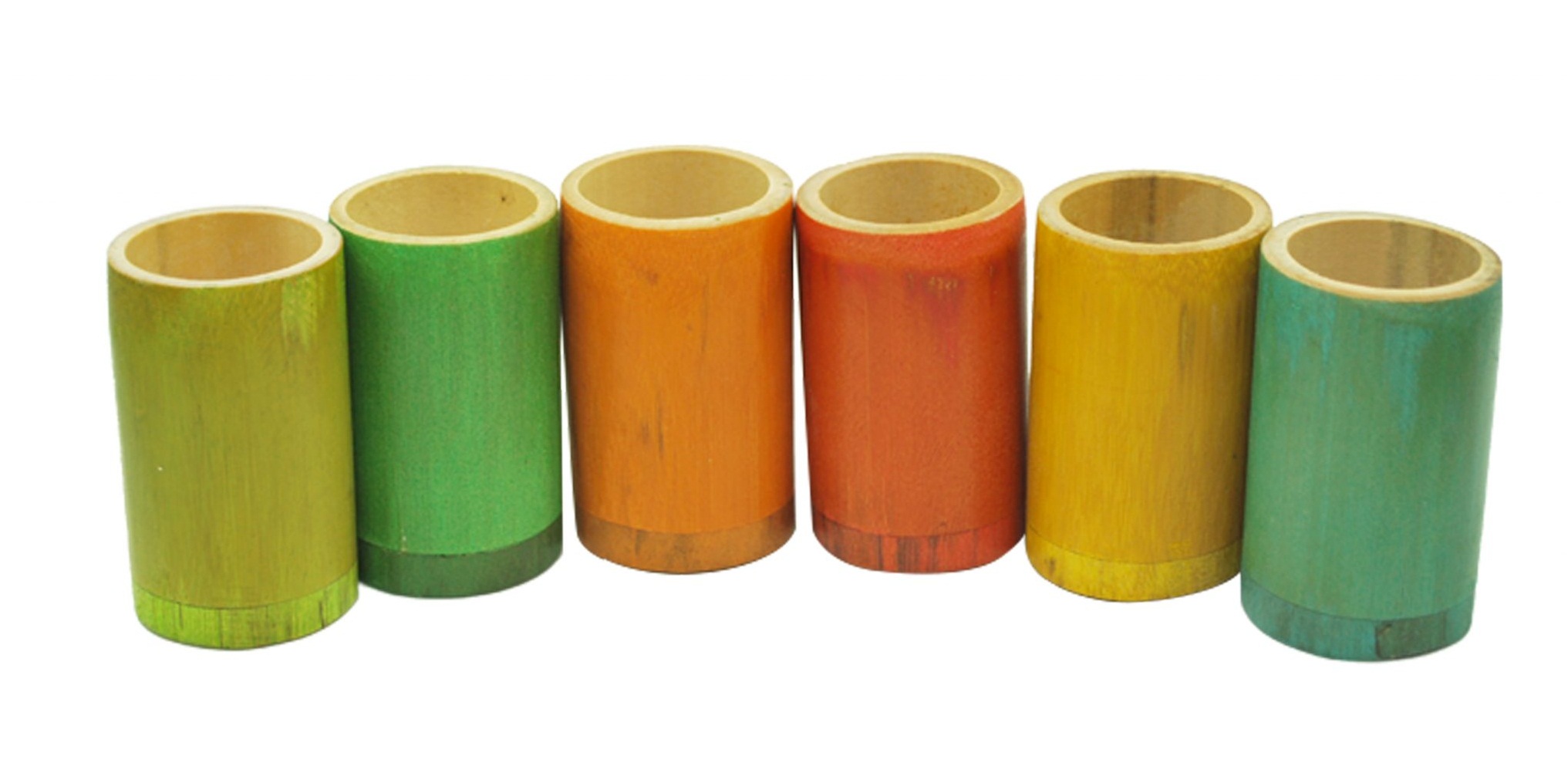 Qtoys Rainbow Bamboo sorting tubes set of 6