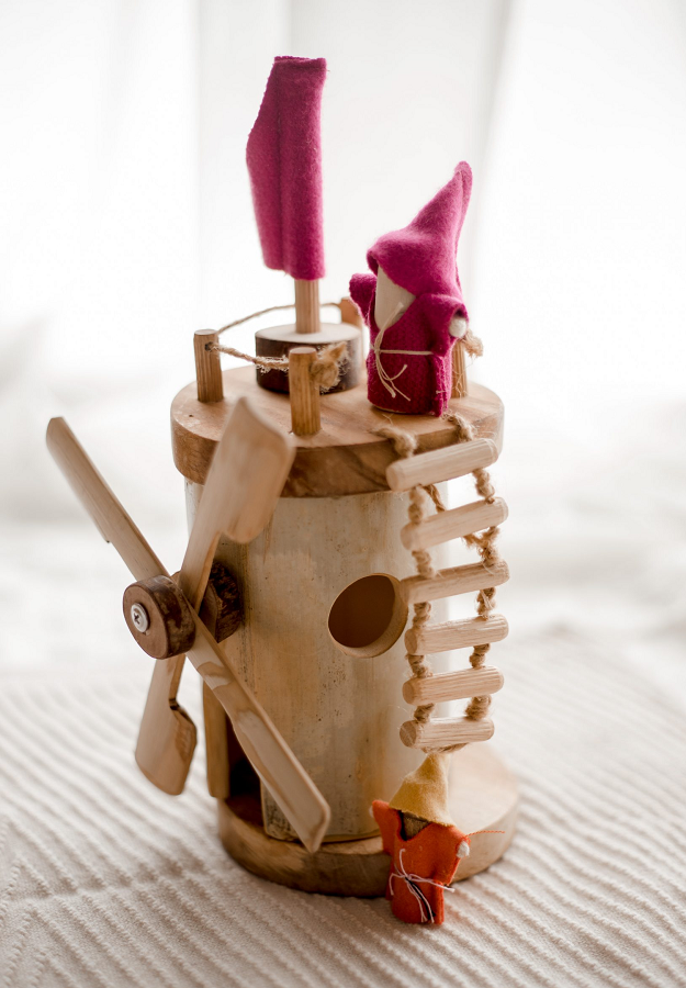 wooden gnome windmill with ladder wooden gnome windmill with ladder