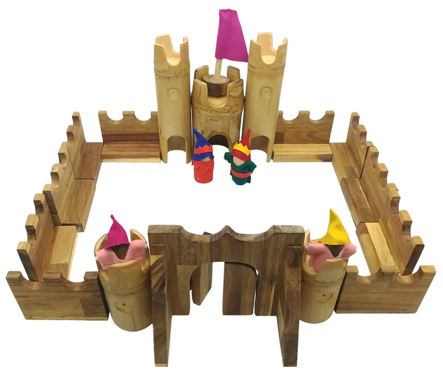 qtoys bamboo castle with knights