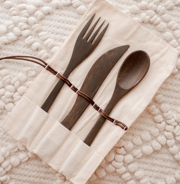 Qtoys Childrens Wooden Utensil Set