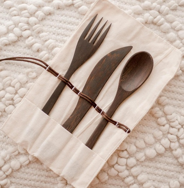 Qtoys Childrens Wooden Utensil Set