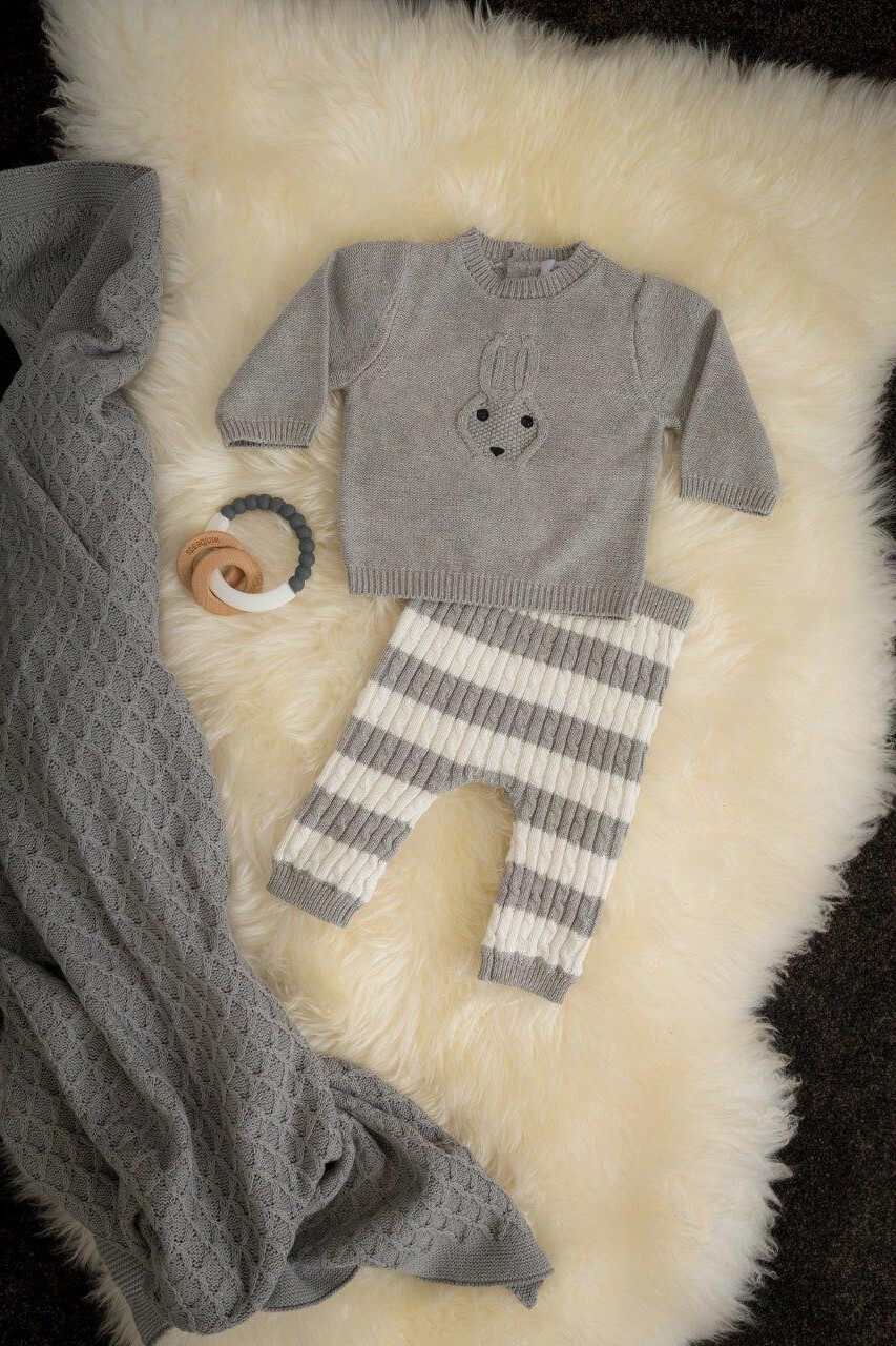 Grey Lace Knit Blanket