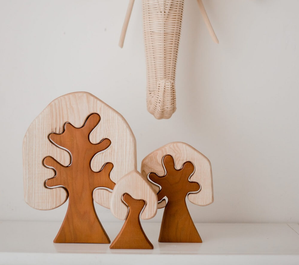 Qtoys Two Toned Wooden Trees Qtoys Two Toned Wooden Trees