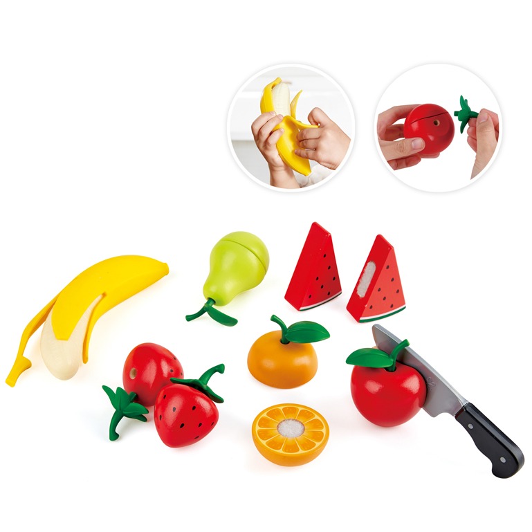 Hape wooden toy fruit set with knife