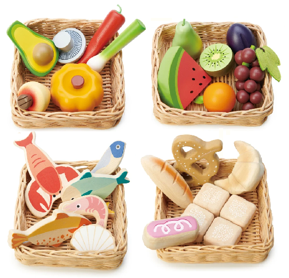 Tenderleaf Food Basket Set - Fruit Basket, Bread Basket, Veggie Basket & Fish Basket Tenderleaf Food Basket Set - Fruit Basket, Bread Basket, Veggie Basket & Fish Basket