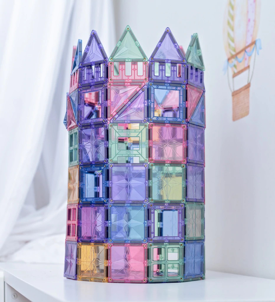 mntl magnetic tiles pastel 120 piece set