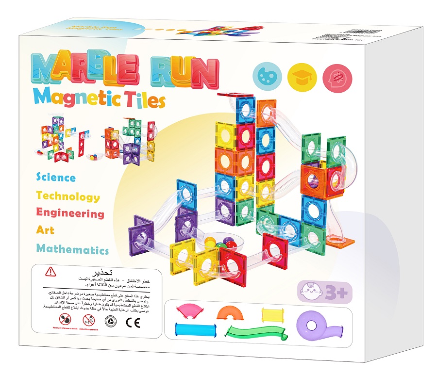 MNTL Magnetic Tiles - Mntl Ball Run in box MNTL Magnetic Tiles - Mntl Ball Run in box