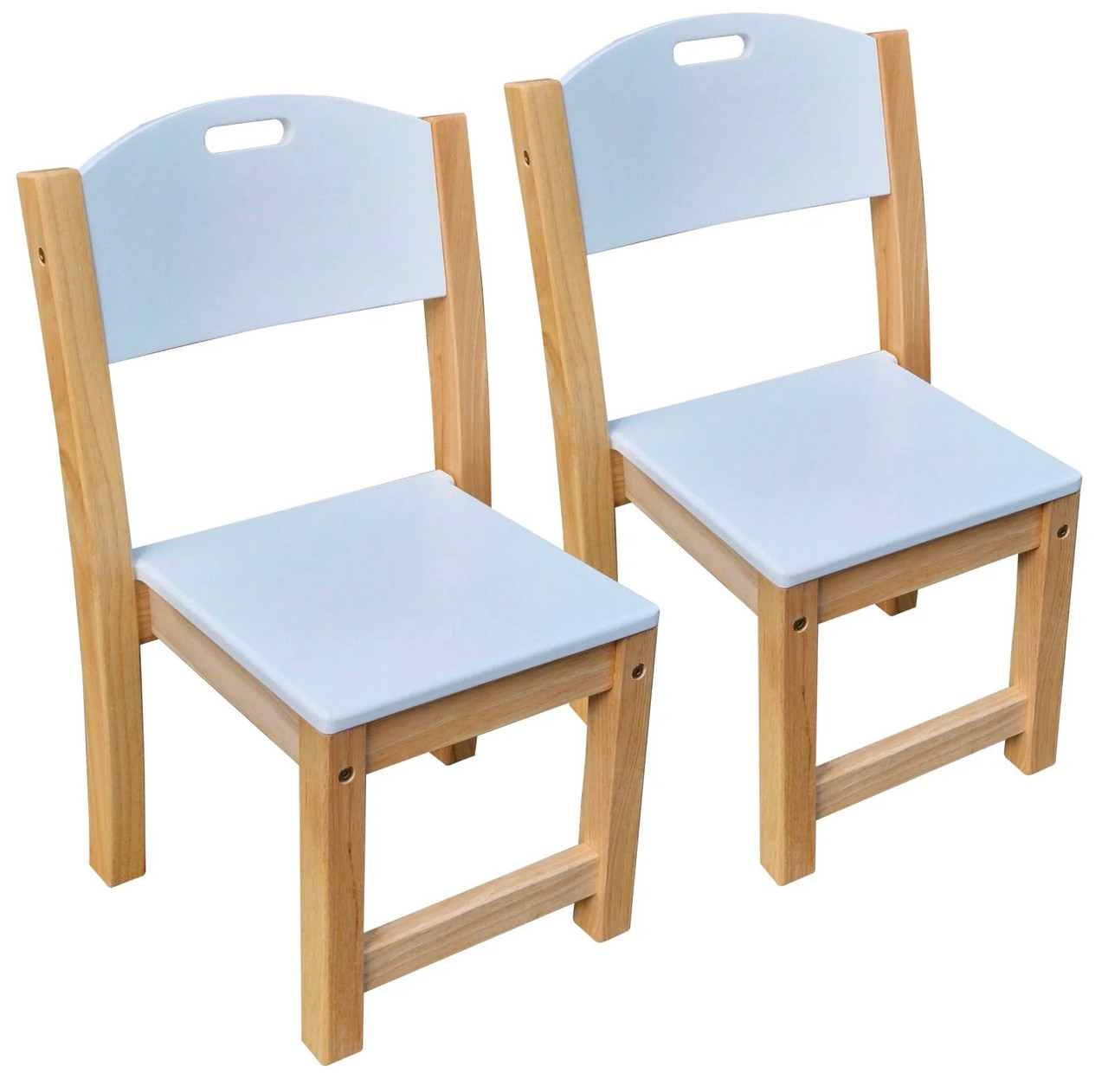 Qtoys wooden and white kids chairs