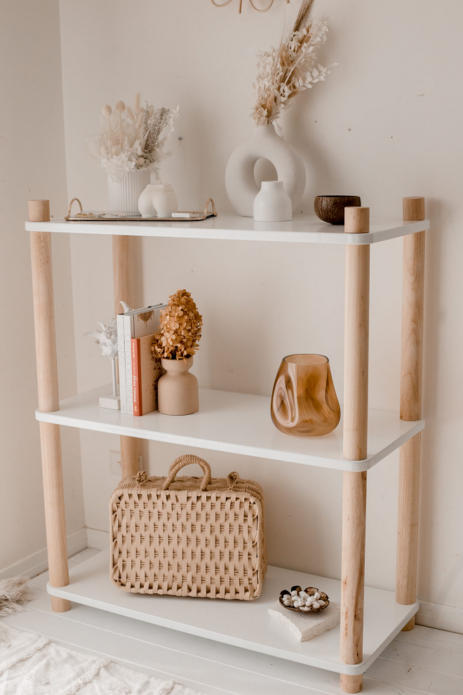 qtoys montessori white shelf