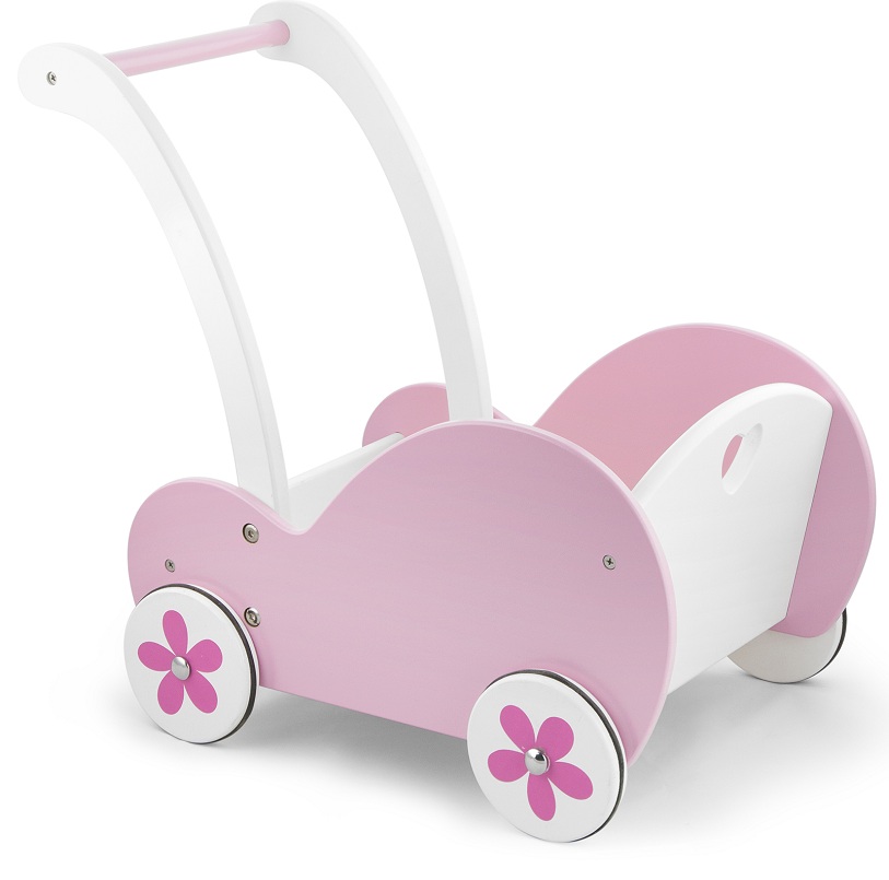 Viga Wooden Doll Pram - Pink Viga Wooden Doll Pram - Pink