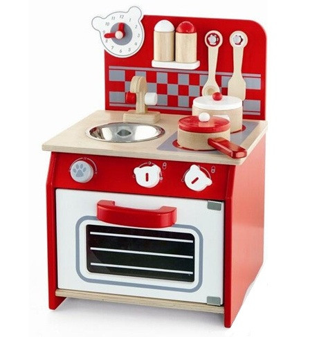 viga mini red and white stove for kids