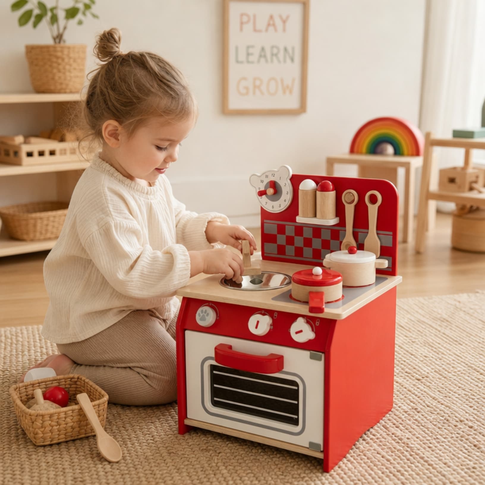 mini red kitchen toy