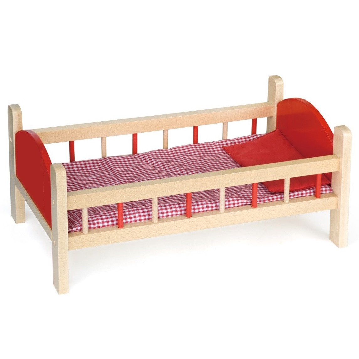 viga wooden doll bed with bedding