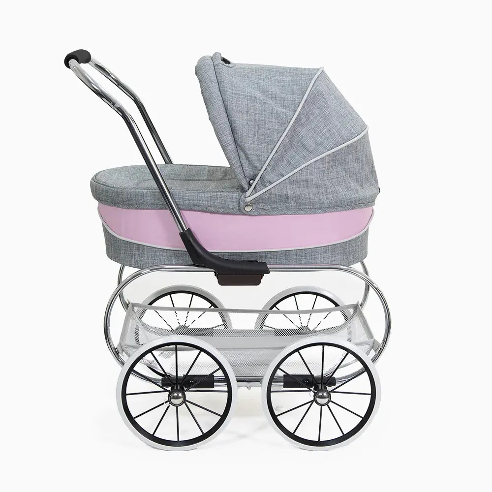 valco princess doll pram pink grey 2