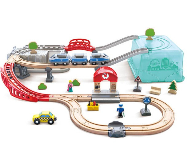 Hape City Train Bucket Set