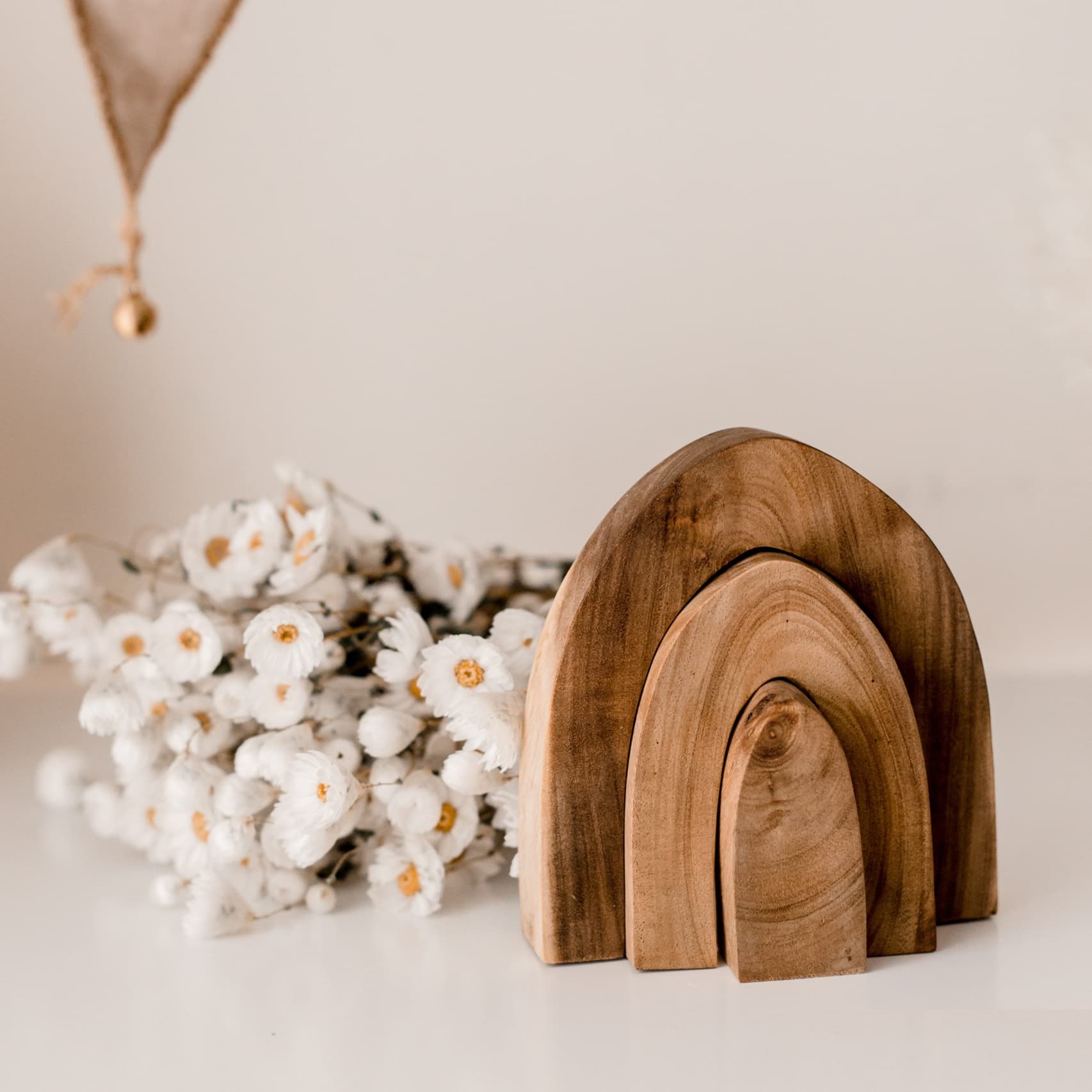 qtoys wooden mini stacking rainbow