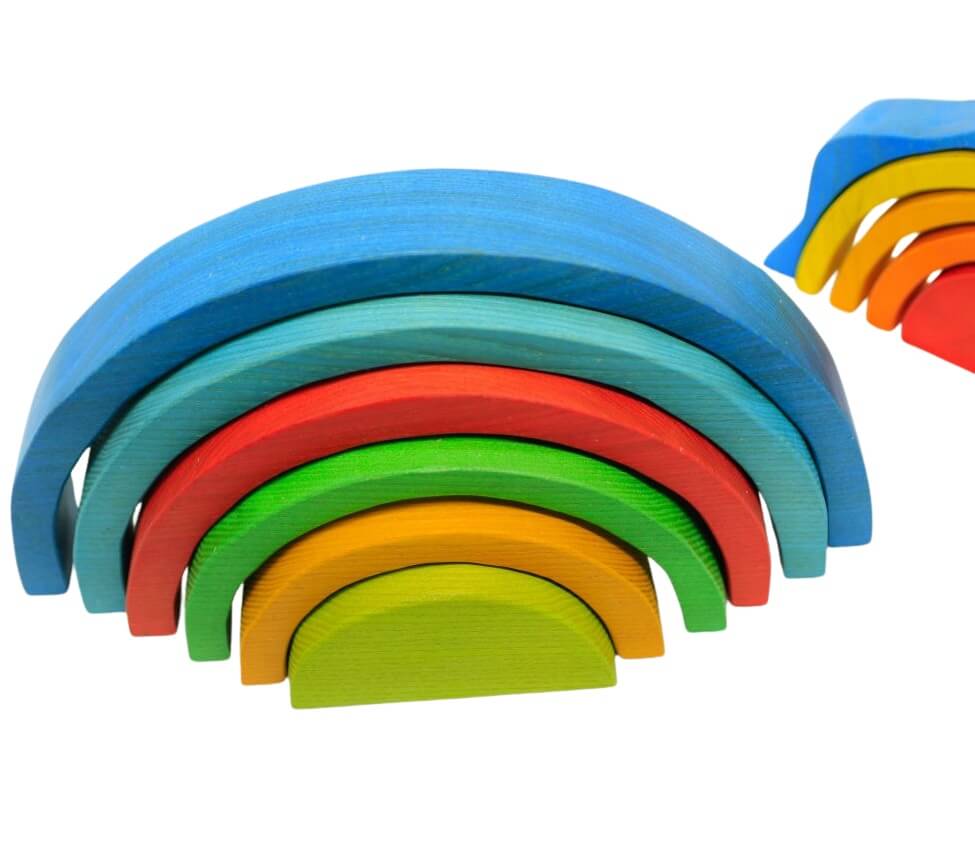 Large Color rainbow Blocks 6 pcs