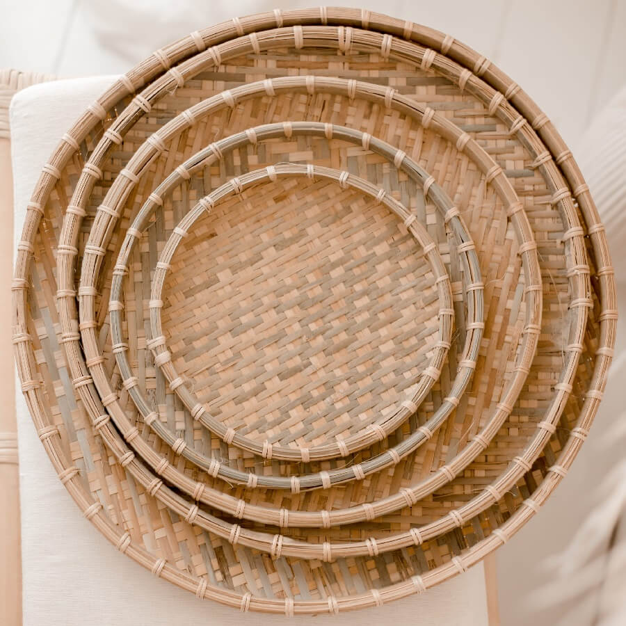 Qtoys Bamboo Circle Trays 3