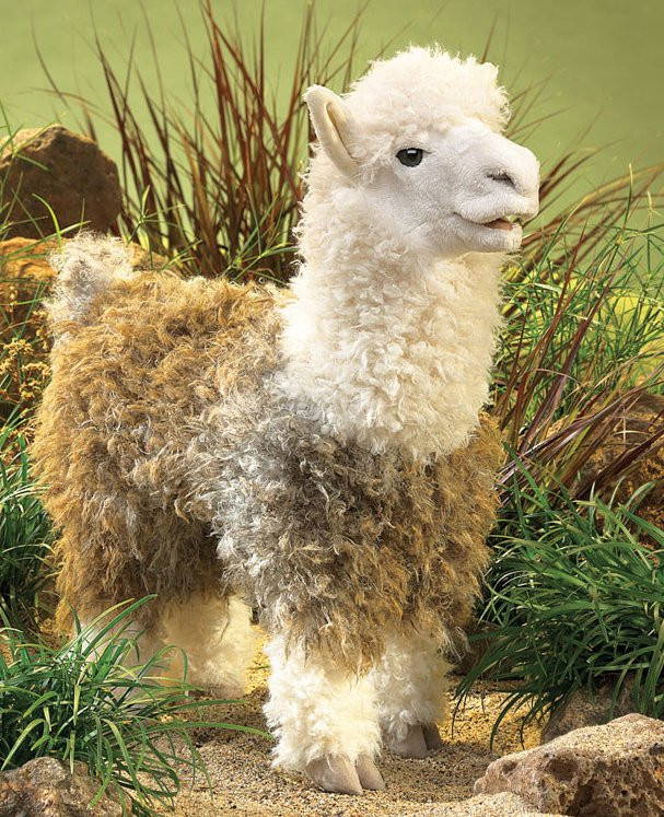 Alpaca Puppet in Nature Background