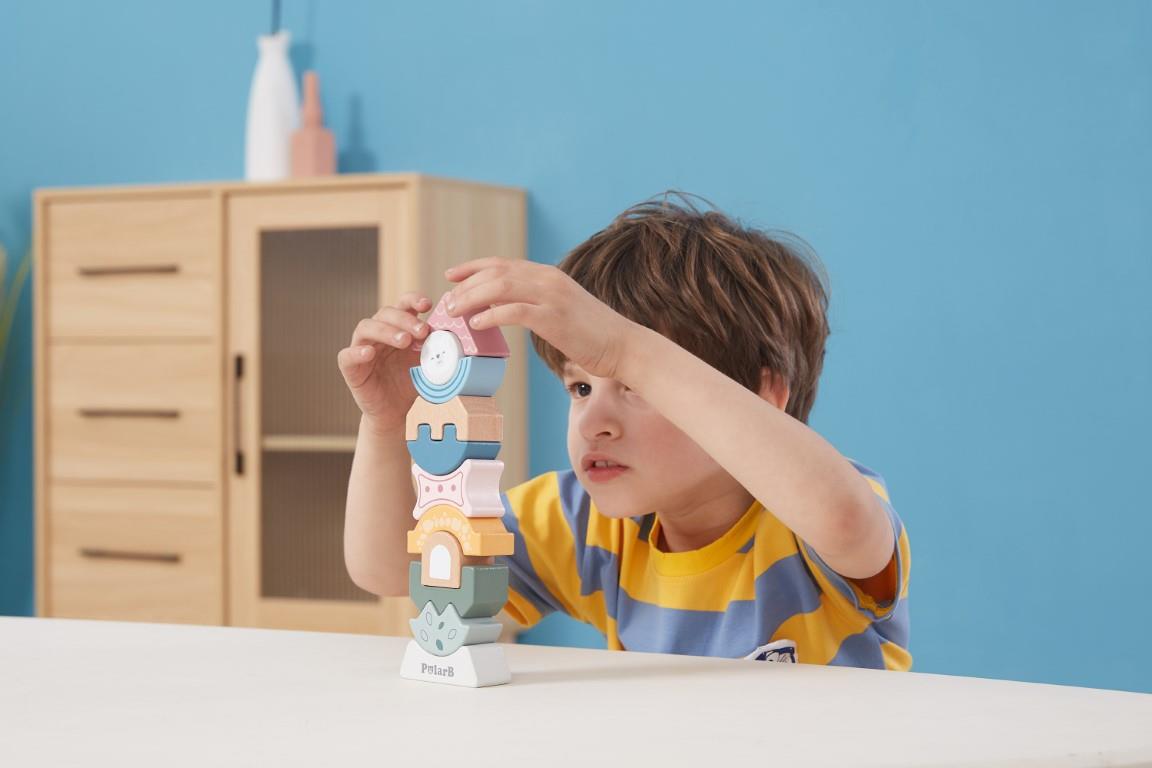 Child Playing Block Tower Child Playing Block Tower