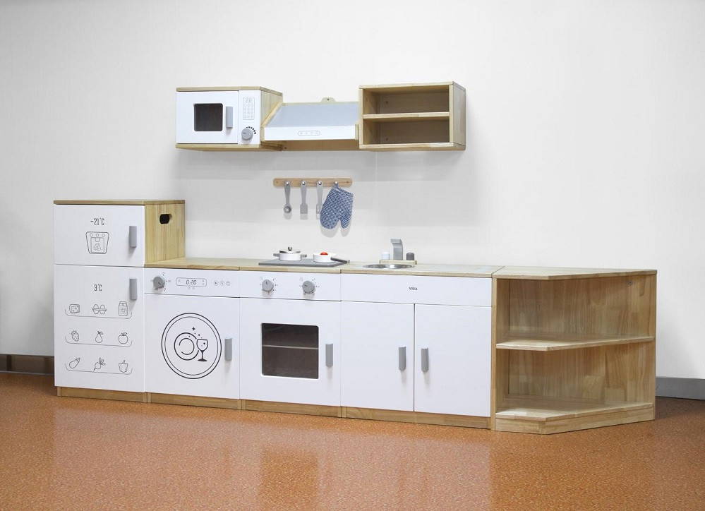 Stove (White) with the rest of the Viga kitchen line